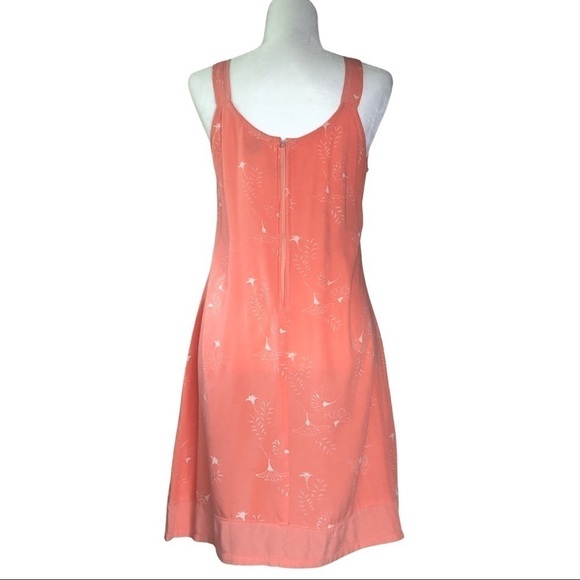Vintage 90’s Peach Sundress with White Floral Print Sz Med - Picture 5 of 13